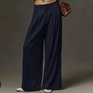 Anthropologie Avery Pleated Wide-Leg Trousers by Maeve: Linen Edition, XS, NWT